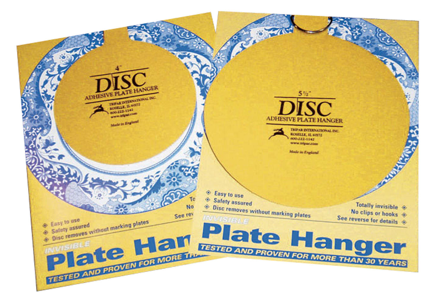 Plate Holders - Self Stick Removable Disc Hangers - Dozen