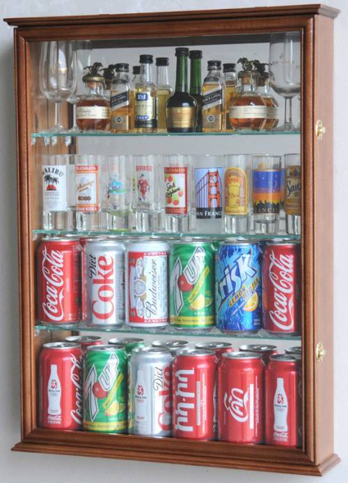 Mini Liquor Bottle & Beer Can Display Case, Wine Racks & Bar Display