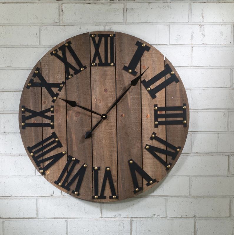 Wall Art - Industrial Wood Wall Clock