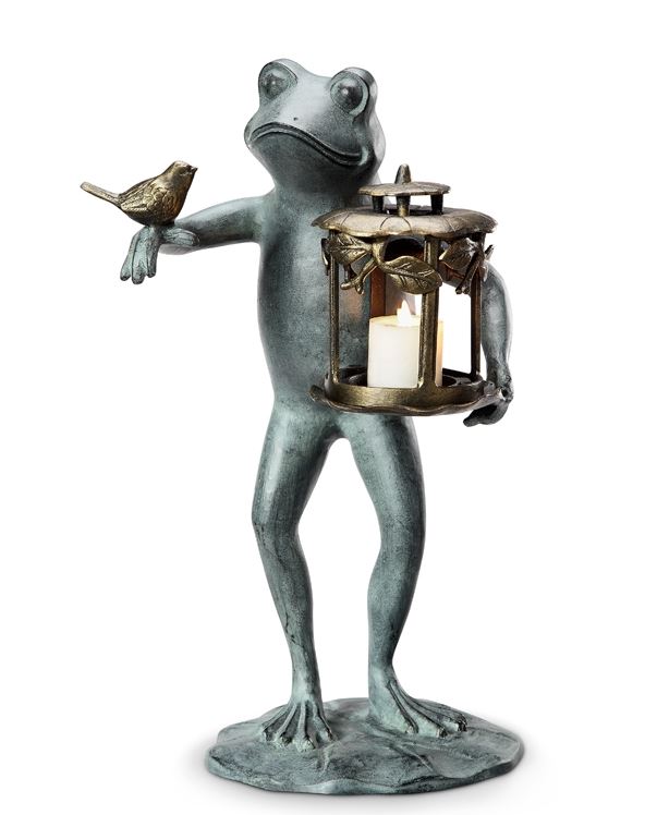 Patio Lantern - Frog & Bird
