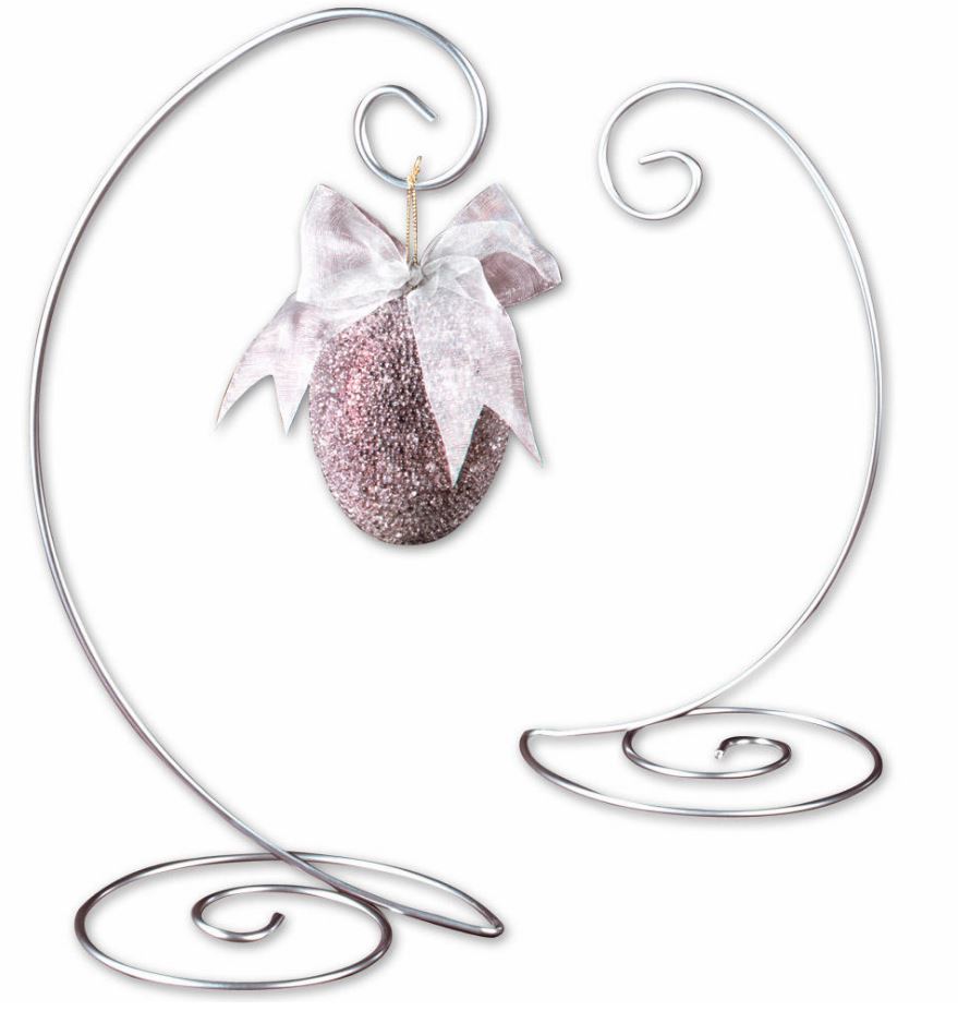 Ornament  Stands - Silver Spiral Bottom - Set of 12