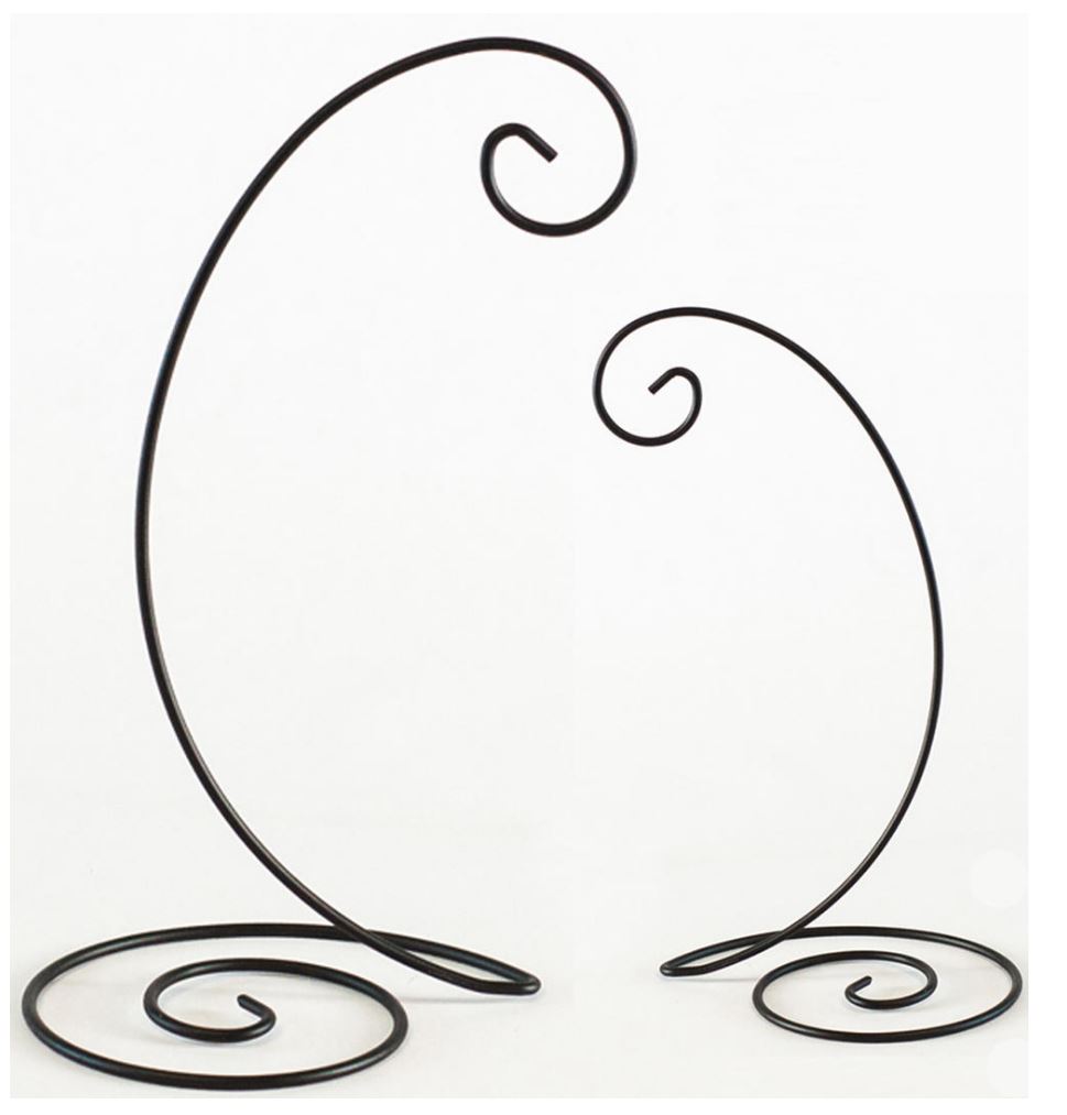 Ornament  Stands - Black Spiral Bottom - Set of 12
