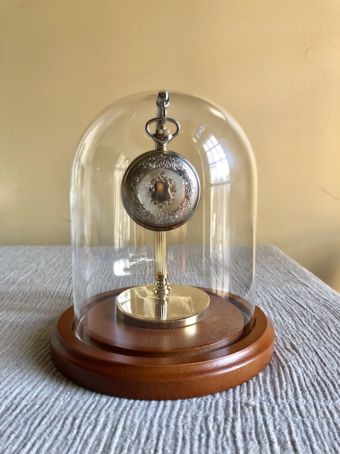 Pocket Watch Display Dome - 4-1/2" x 8" with Brass Half Arch Stand