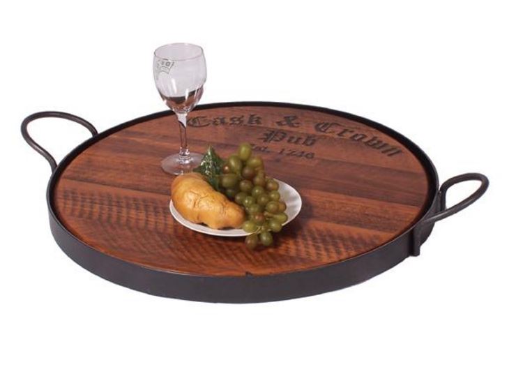 Display Tray - Wrought Iron and Wood Riser Tray