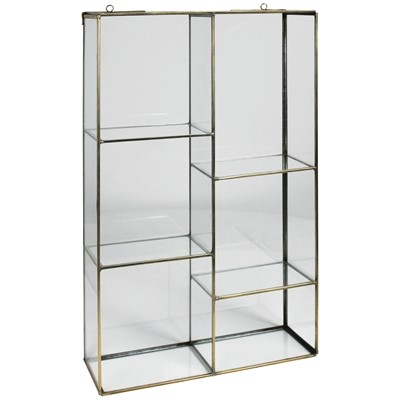 Display Case - Monroe Divided Wall Glass and Brass