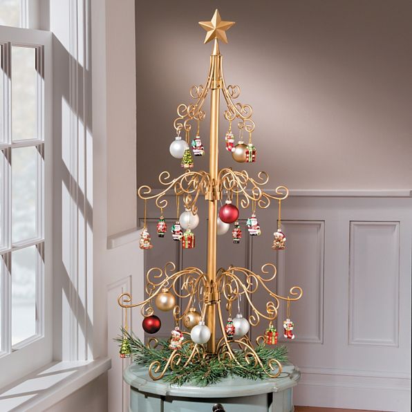  Ornament Tree - Medium 3' Scroll Tree in Black or Gold
