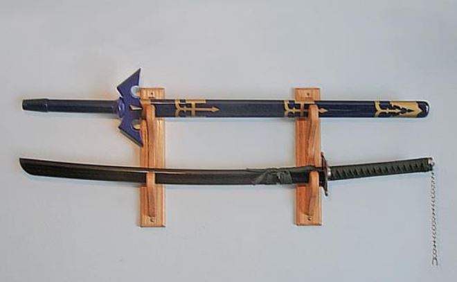   Sword Display - Wood Wall Display Rack
