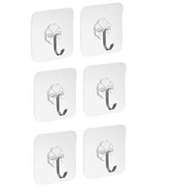 Display Hooks -  Reusable Adhesive Hooks - Set of 6 or 12