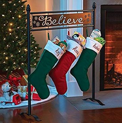 Christmas Stocking Holder Stand - Believe