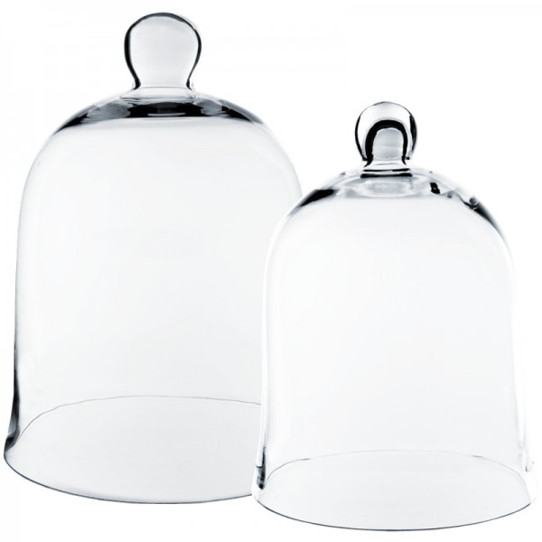  Glass Dome - Bell Jar Cloche Set