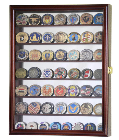 Challenge Coin Display Case - 49 Coin Mirrored Back