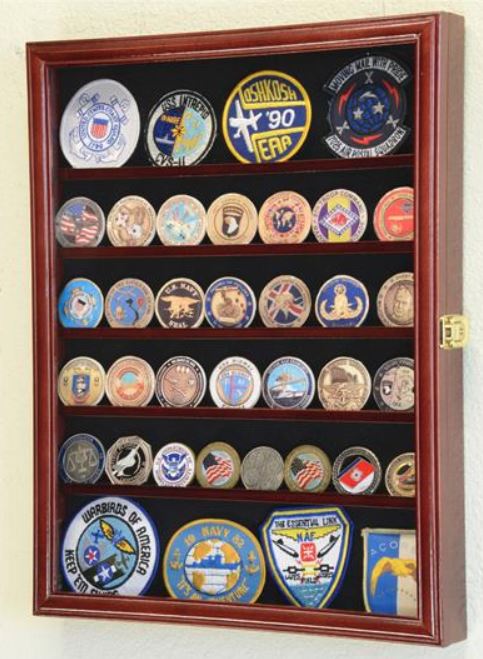 Challenge Coin Display Case - 56 Coin with Adjustable Shelves
