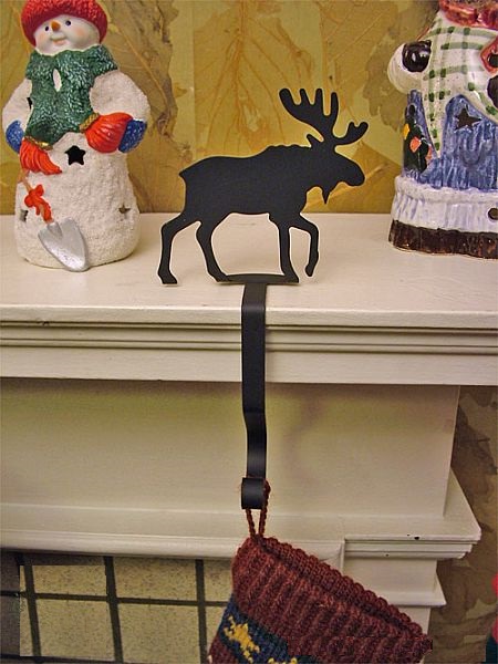  Wrought Iron Stocking Hangers - Moose