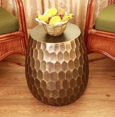 Accent Table - Metal Honeycomb Pattern