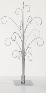 Ornament Trees - Silver Metal Ornament Stands - Set of 2