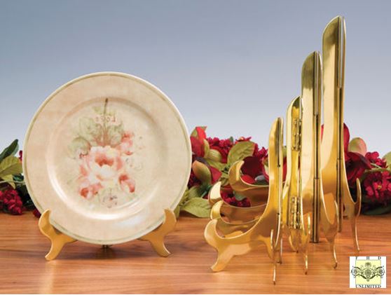 Plate Easels - Solid Brass Small - Set of 6