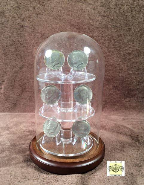 Challenge Coin Display Dome - 4" x 7" with Shelves