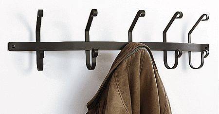  Wrought Iron Coat Hooks - 5 Hook Rack
