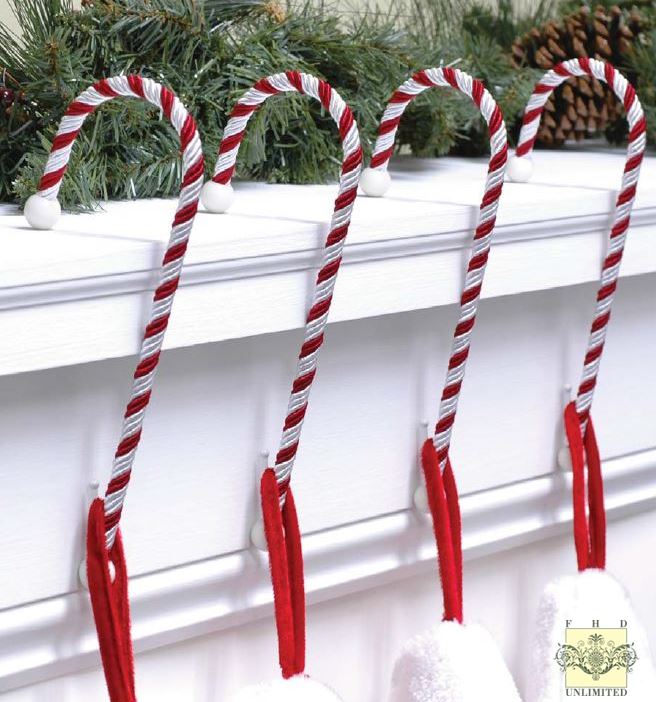 Stocking Hangers - Candy Canes, Set of 4