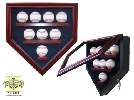 Baseball Display Case - Home Plate Eight Ball Display
