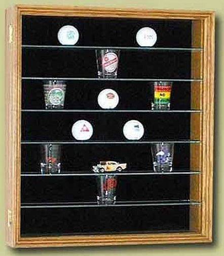 Shot Glass Display Case - Glass Shelves