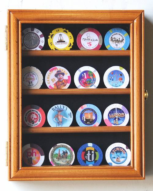 Collectibles Display Case - Casino Chip Four Row