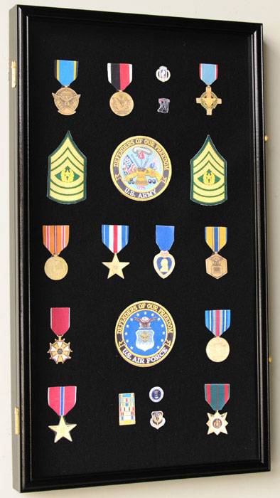 Large 19X 14 Pin Display Case Medal Shadow Box with 98% UV Protection for Military Medals, Beach Tags, Jewelry Pins, Pin Gift, Insignia Ribbons