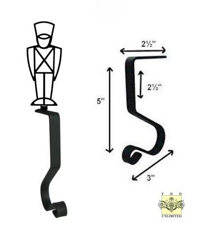 Wrought Iron Stocking Hanger - Toy Soldier, Stocking Hangers and Hooks