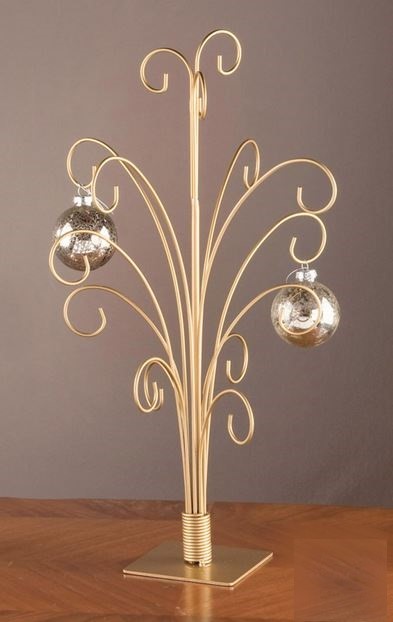 Ornament Trees - Gold Metal Ornament Stand - Set of 2