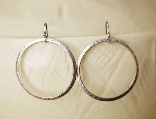 Anne Vaughan Designs - Hammered Pewter Hoops Earrings