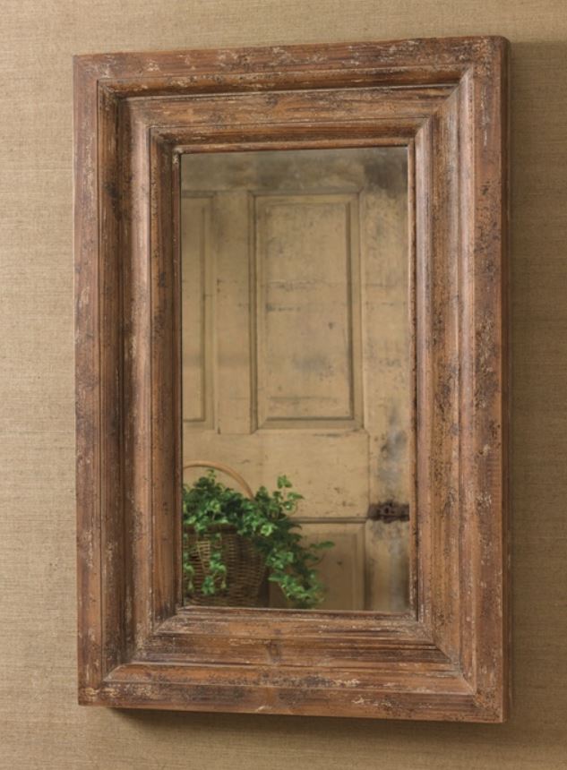 Wall Mirror - Distressed Wood Frame
