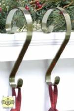 Stocking Scroll Hangers - Antique Brass - Set of 4