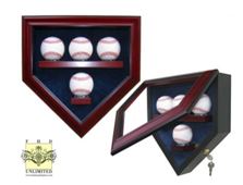 Baseball Display Case - Home Plate Four Ball Display