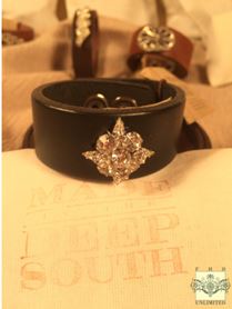 MADE IN THE DEEP SOUTH - Black Leather Cuff Bracelet - Starburst