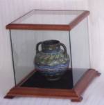     Doll Display Case - 12" Glass Cube Case with Wood Trim