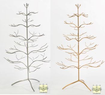  Ornament Display Tree - Silver or Gold Natural 36"