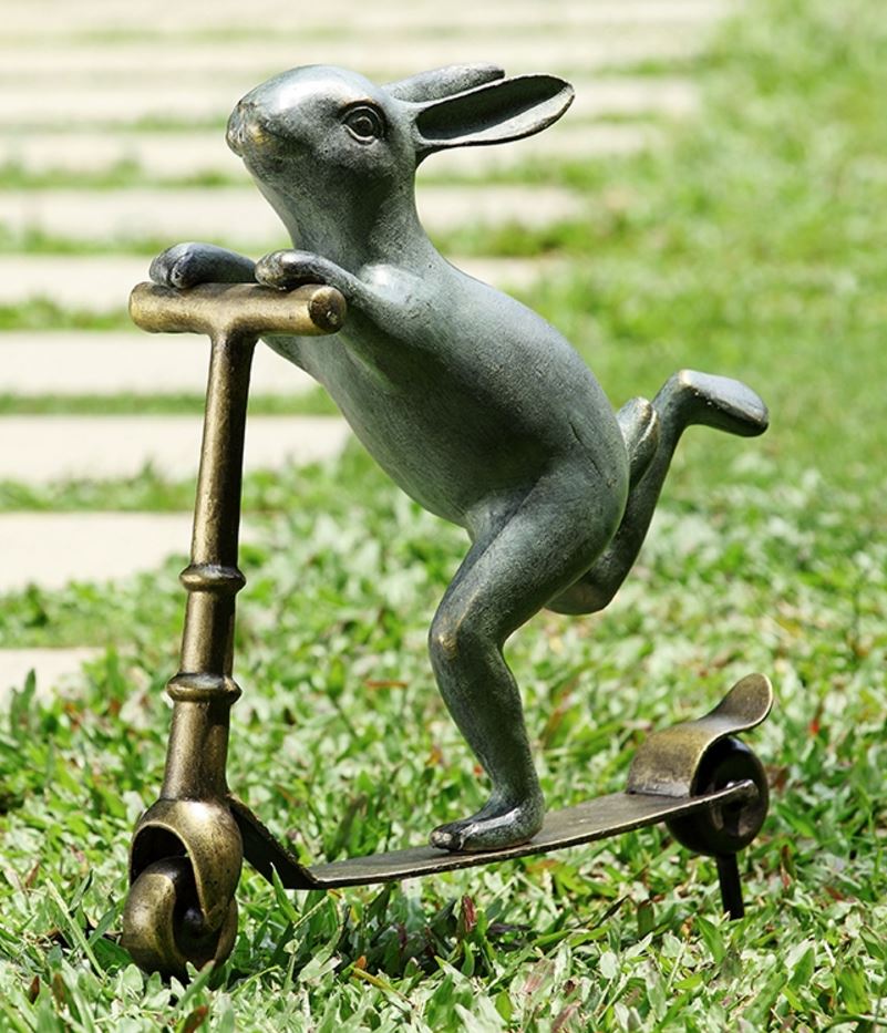 Lawn Sculpture - Scooter Bunny