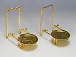 Cup and Saucer Stands - Etched Brass Holders - Set of 12
