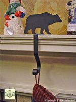  Wrought Iron Stocking Hangers - Bear