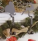  Wrought Iron Stocking Hangers - Santa or Reindeer